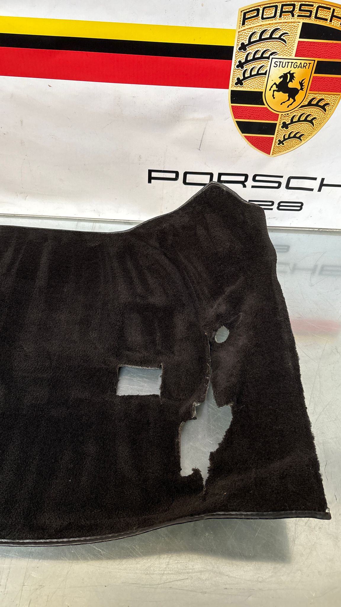 Porsche 944 85.5- LHD rear floor carpet, black, 94455507102, used