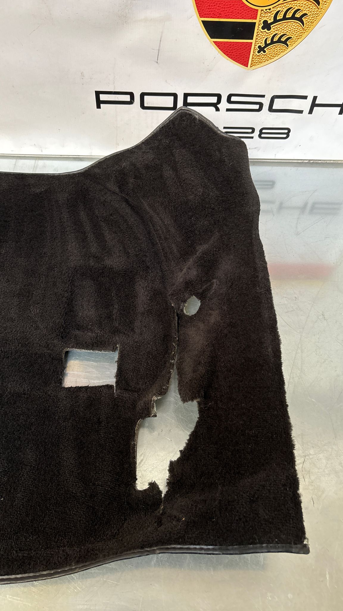 Porsche 944 85.5- LHD rear floor carpet, black, 94455507102, used