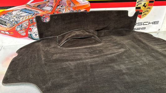 Porsche 924 944 -85.5 boot carpet, black, 94555506303 used, space saver wheel type
