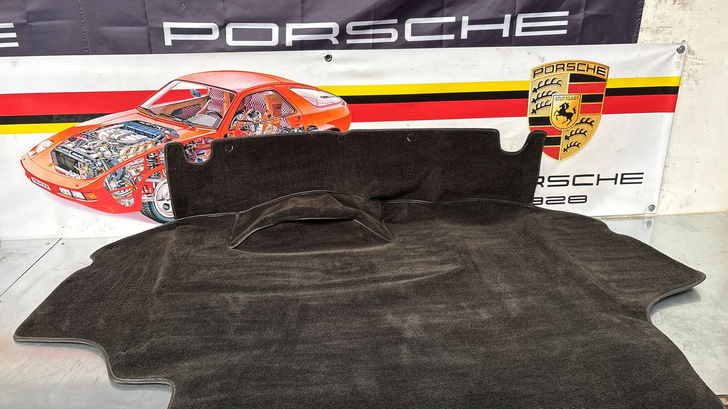 Porsche 924 944 -85.5 boot carpet, black, 94555506303 used, space saver wheel type