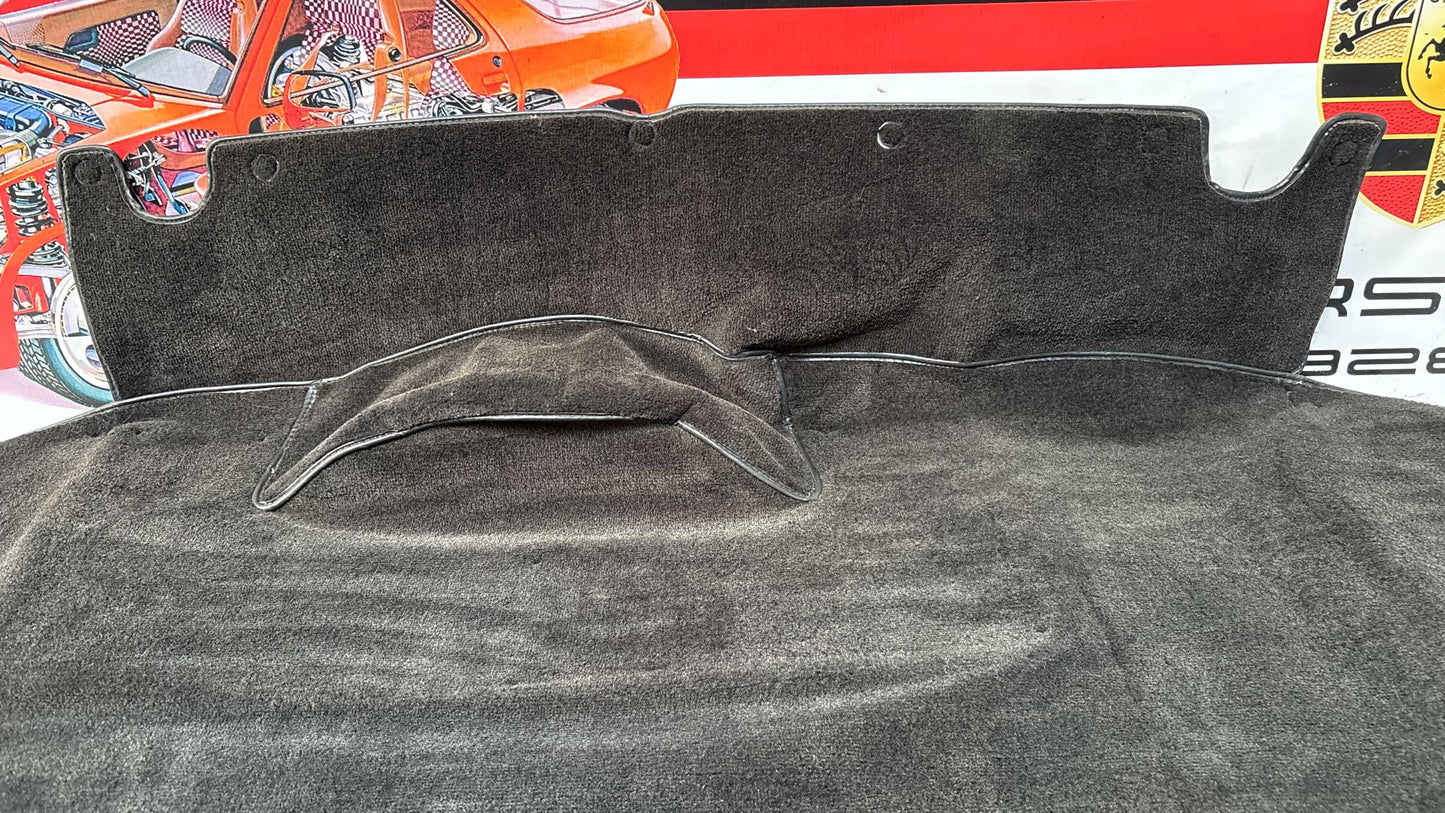 Porsche 924 944 -85.5 boot carpet, black, 94555506303 used, space saver wheel type