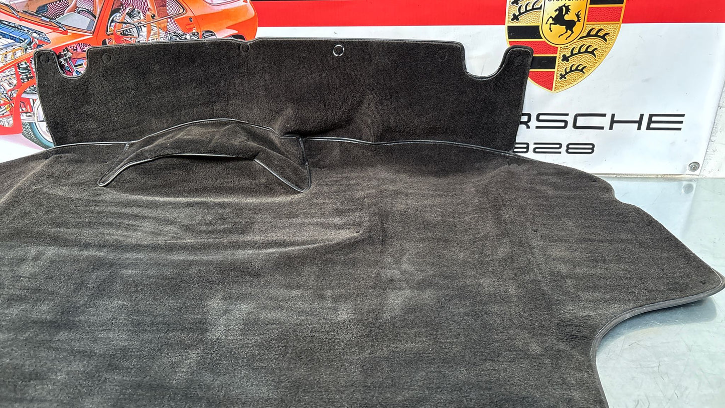 Porsche 924 944 -85.5 boot carpet, black, 94555506303 used, space saver wheel type