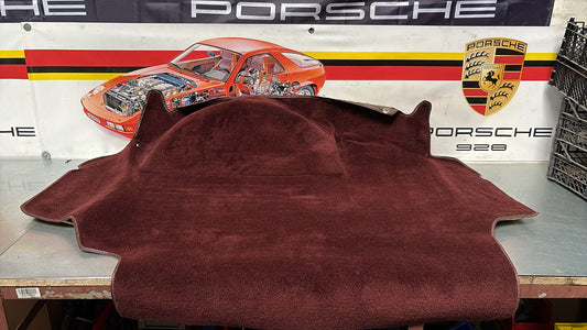 Porsche 924S 944 85.5- boot carpet, burgundy , 94555506303 used, full size spare wheel type