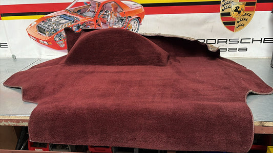 Porsche 924S 944 85.5- boot carpet, burgundy , 94555506303 used, full size spare wheel type