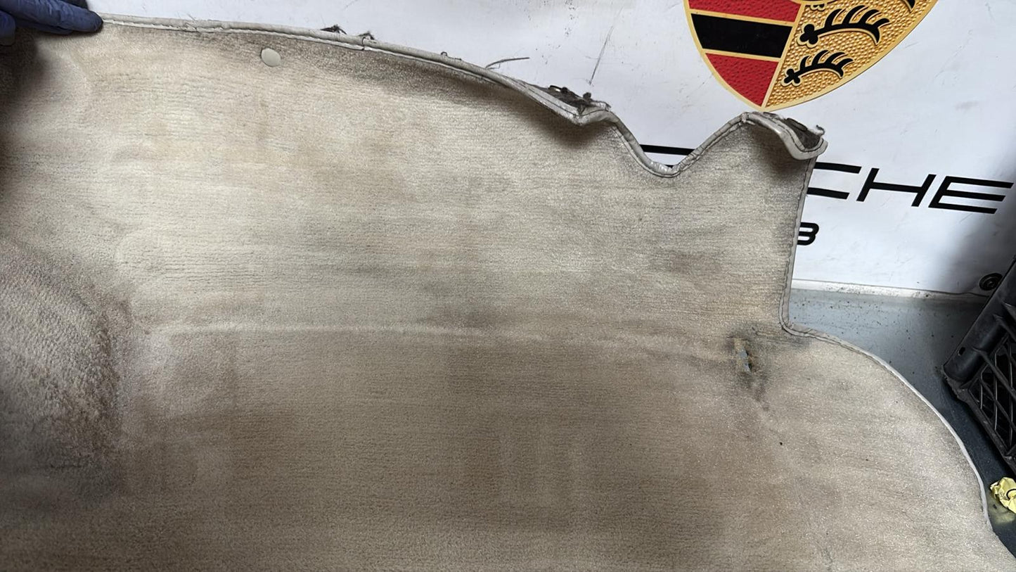 Porsche 924S 944 85.5- boot carpet, champagne, 94555506303 used, space saver wheel type