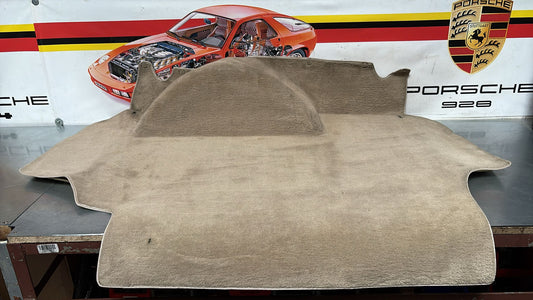 Porsche 924S 944 85.5- boot carpet, champagne, 94555506303 used, full size spare wheel type