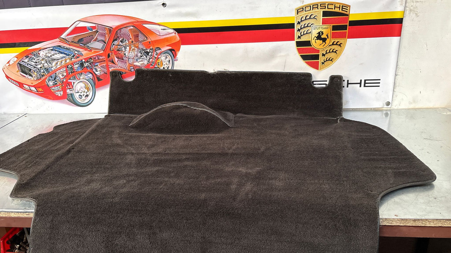 Porsche 924 944 -85.5 boot carpet, black, 94555506303 used, space saver wheel type