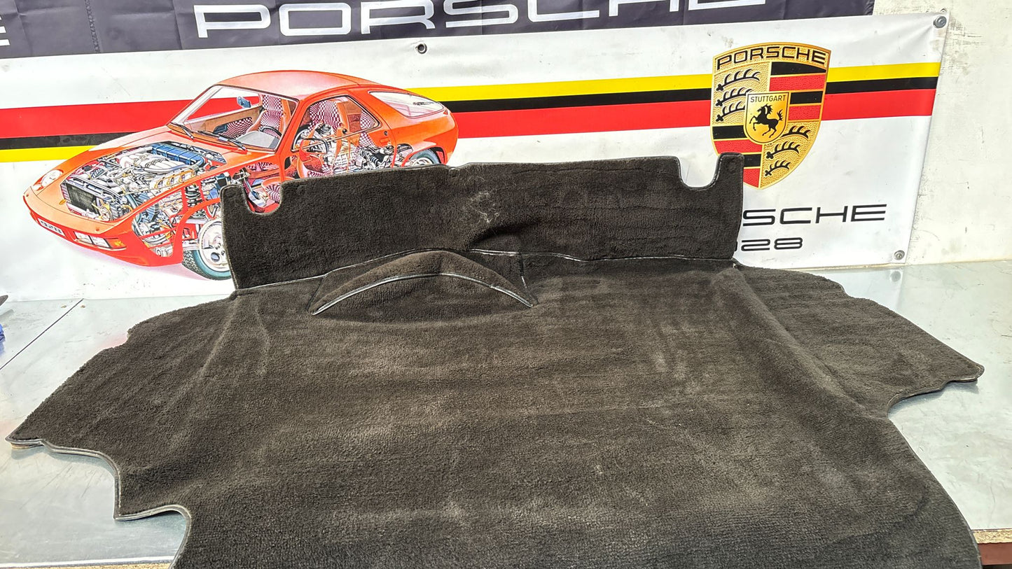 Porsche 924 944 -85.5 boot carpet, black, 94555506303 used, space saver wheel type
