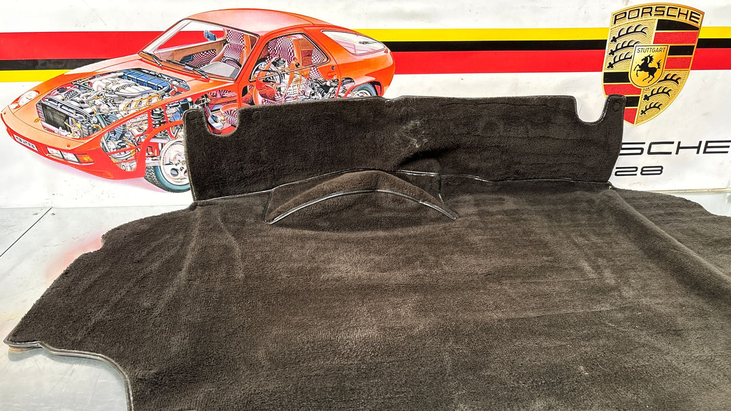 Porsche 924 944 -85.5 boot carpet, black, 94555506303 used, space saver wheel type