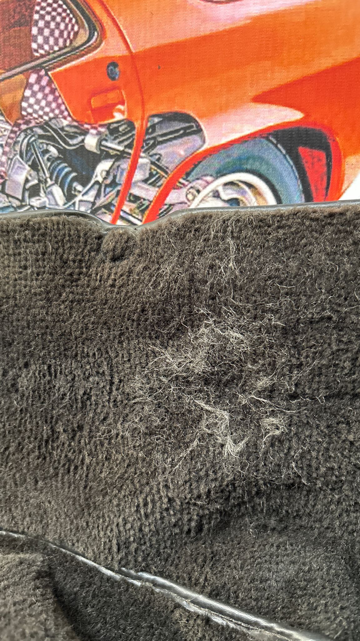 Porsche 924 944 -85.5 boot carpet, black, 94555506303 used, space saver wheel type