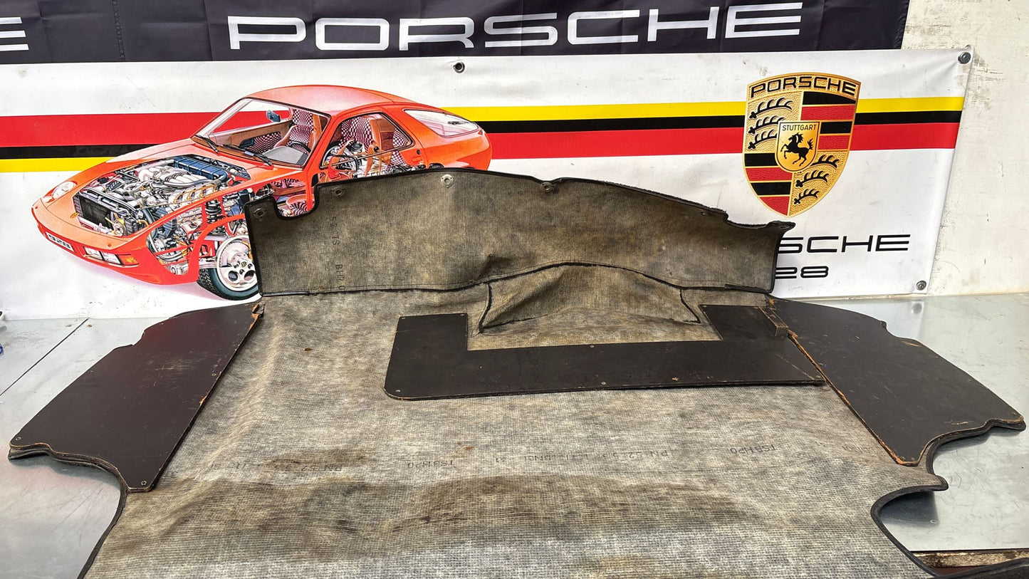 Porsche 924 944 -85.5 boot carpet, black, 94555506303 used, space saver wheel type