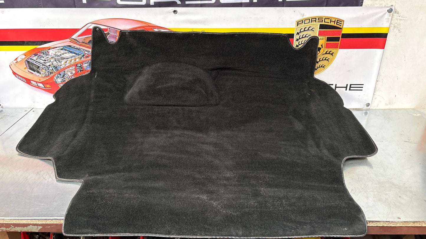Porsche 924S 944 85.5- boot carpet, black, 94555506303 used, space saver wheel type