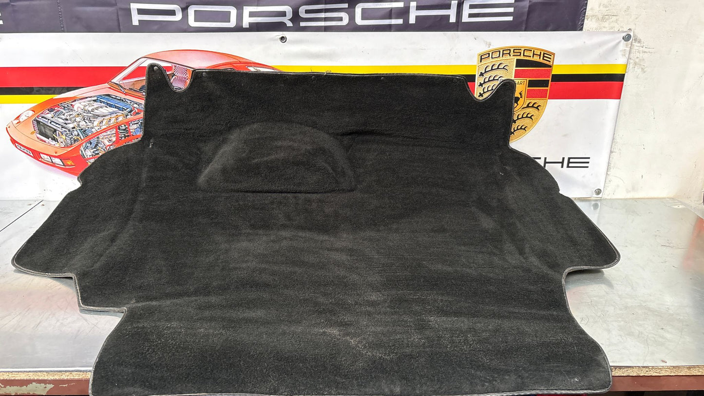 Porsche 924S 944 85.5- boot carpet, black, 94555506303 used, space saver wheel type