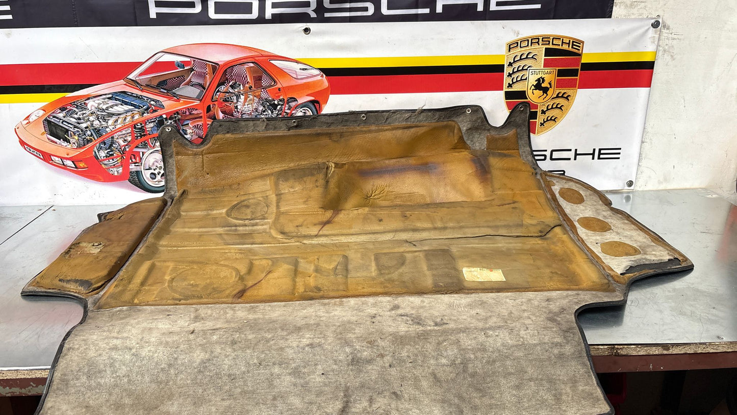 Porsche 924S 944 85.5- boot carpet, black, 94555506303 used, space saver wheel type