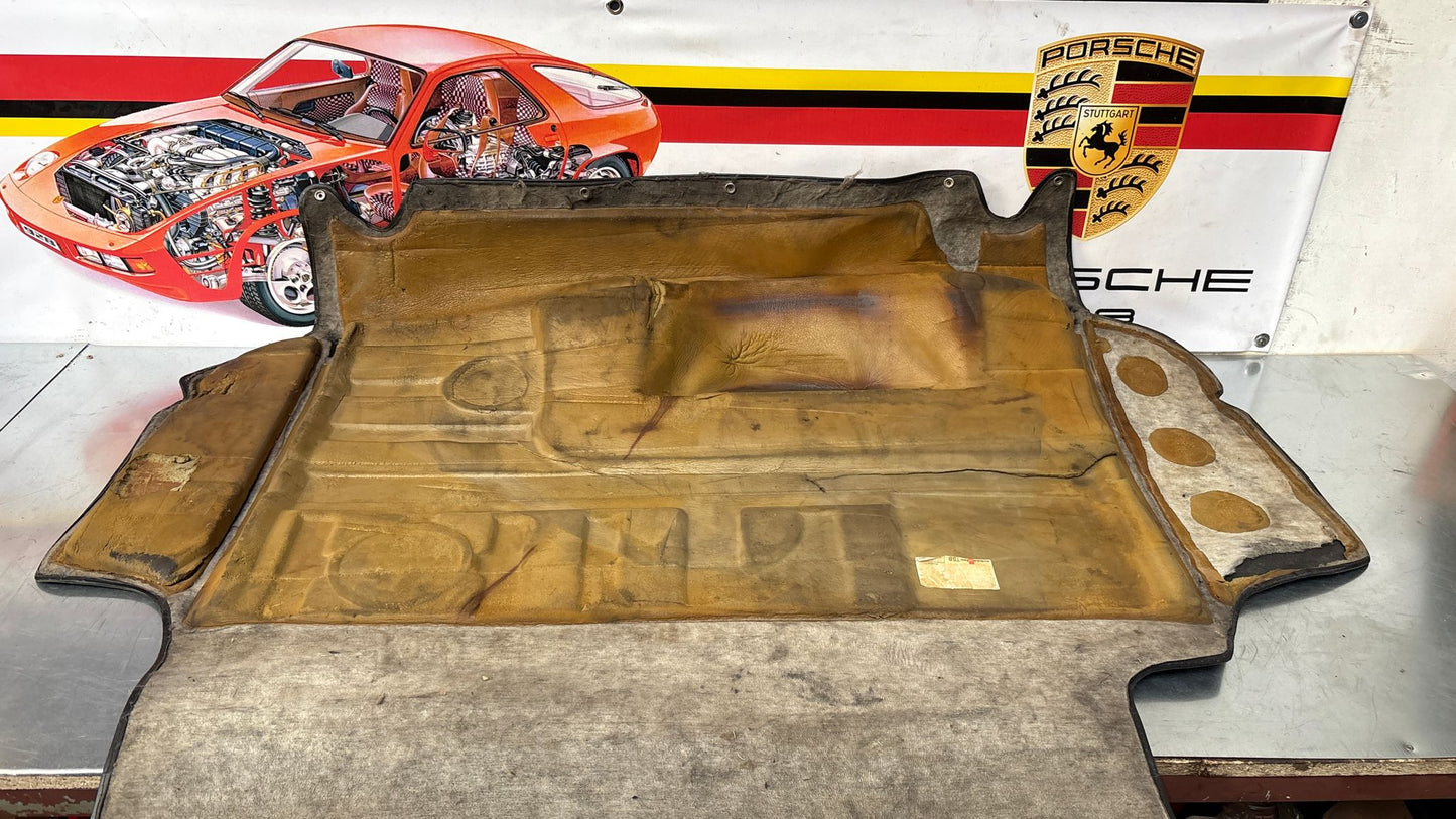 Porsche 924S 944 85.5- boot carpet, black, 94555506303 used, space saver wheel type