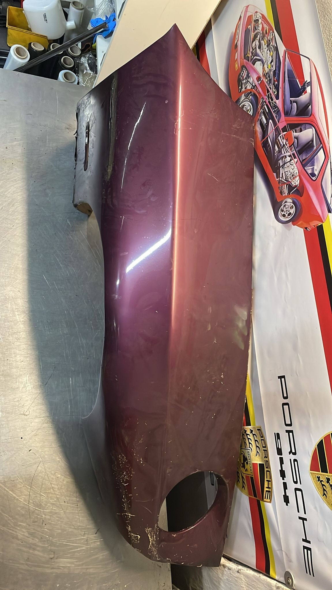 Porsche 928 S4 GT front right wing, used, 92850301211