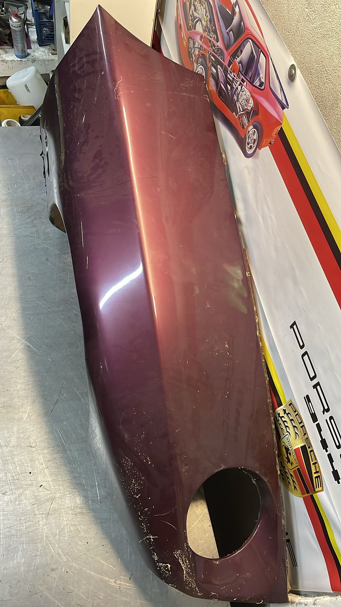 Porsche 928 S4 GT front right wing, used, 92850301211