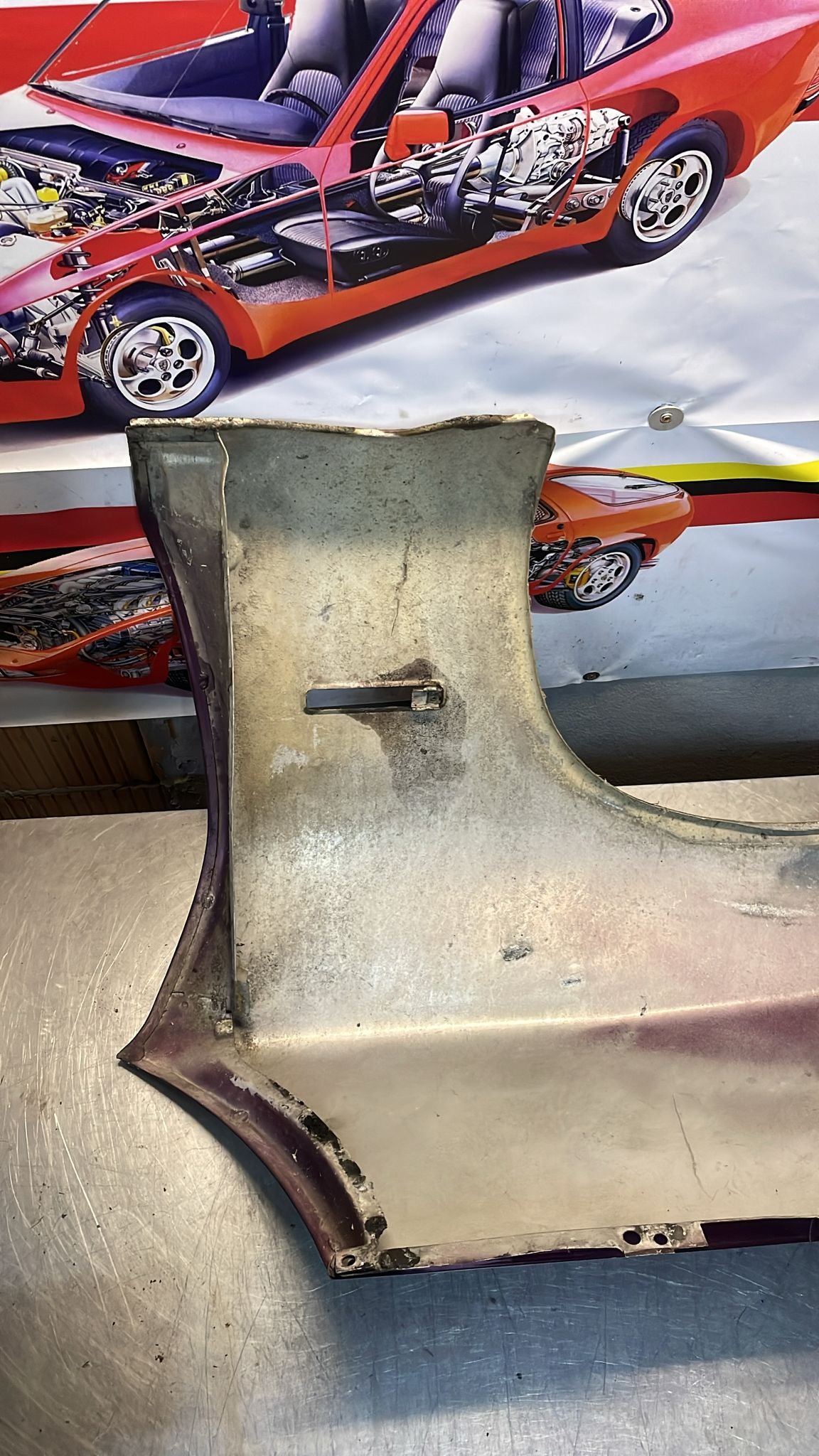 Porsche 928 S4 GT front right wing, used, 92850301211