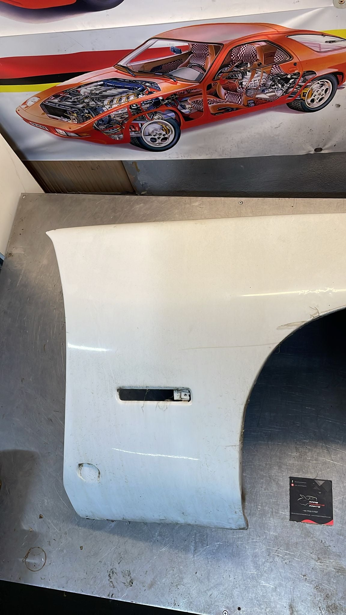 Porsche 928 S4 GT front right wing, used, 92850301211