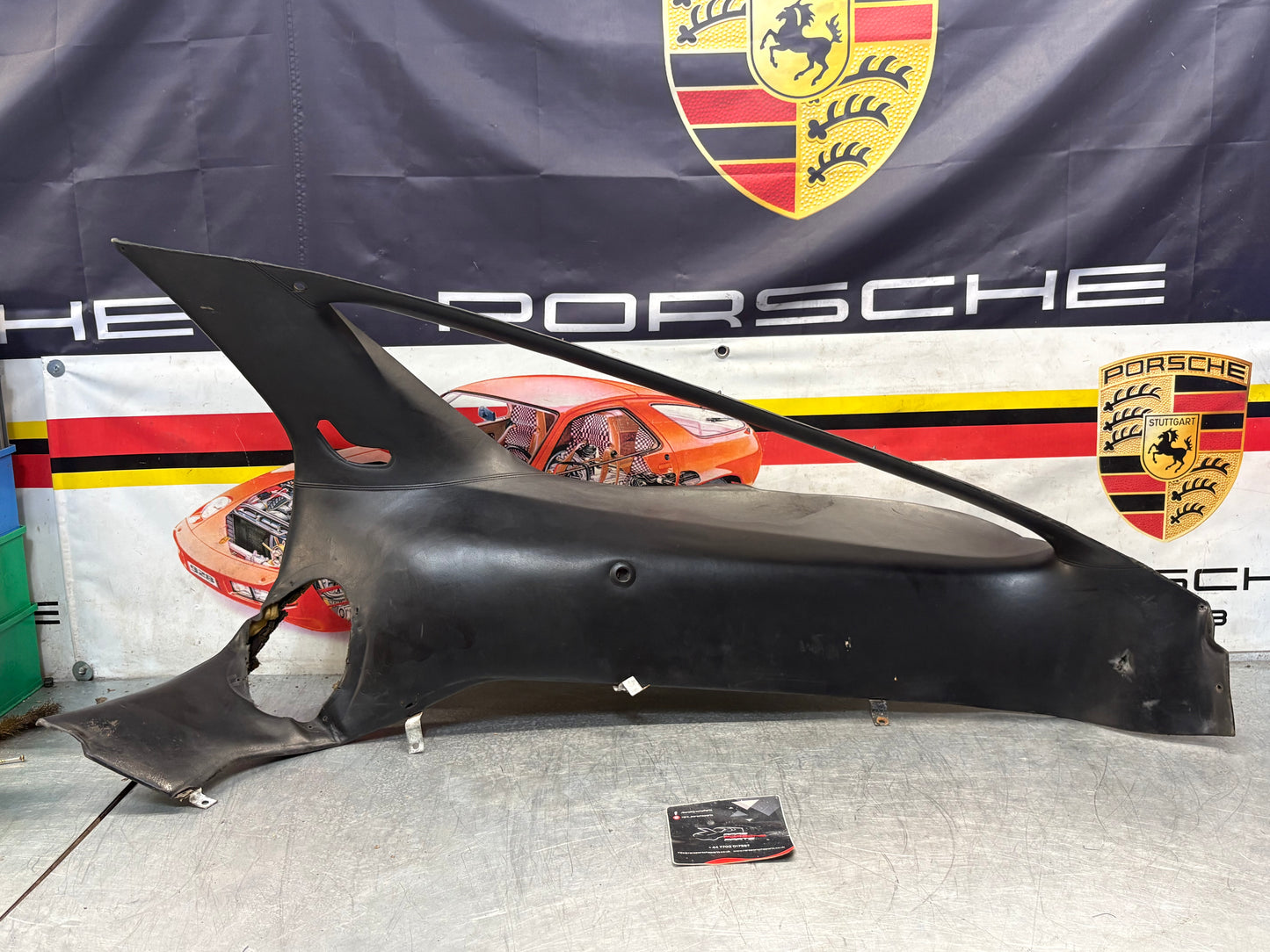 Porsche 928 right side lower side trim panel without loudspeaker, black used 92855502202