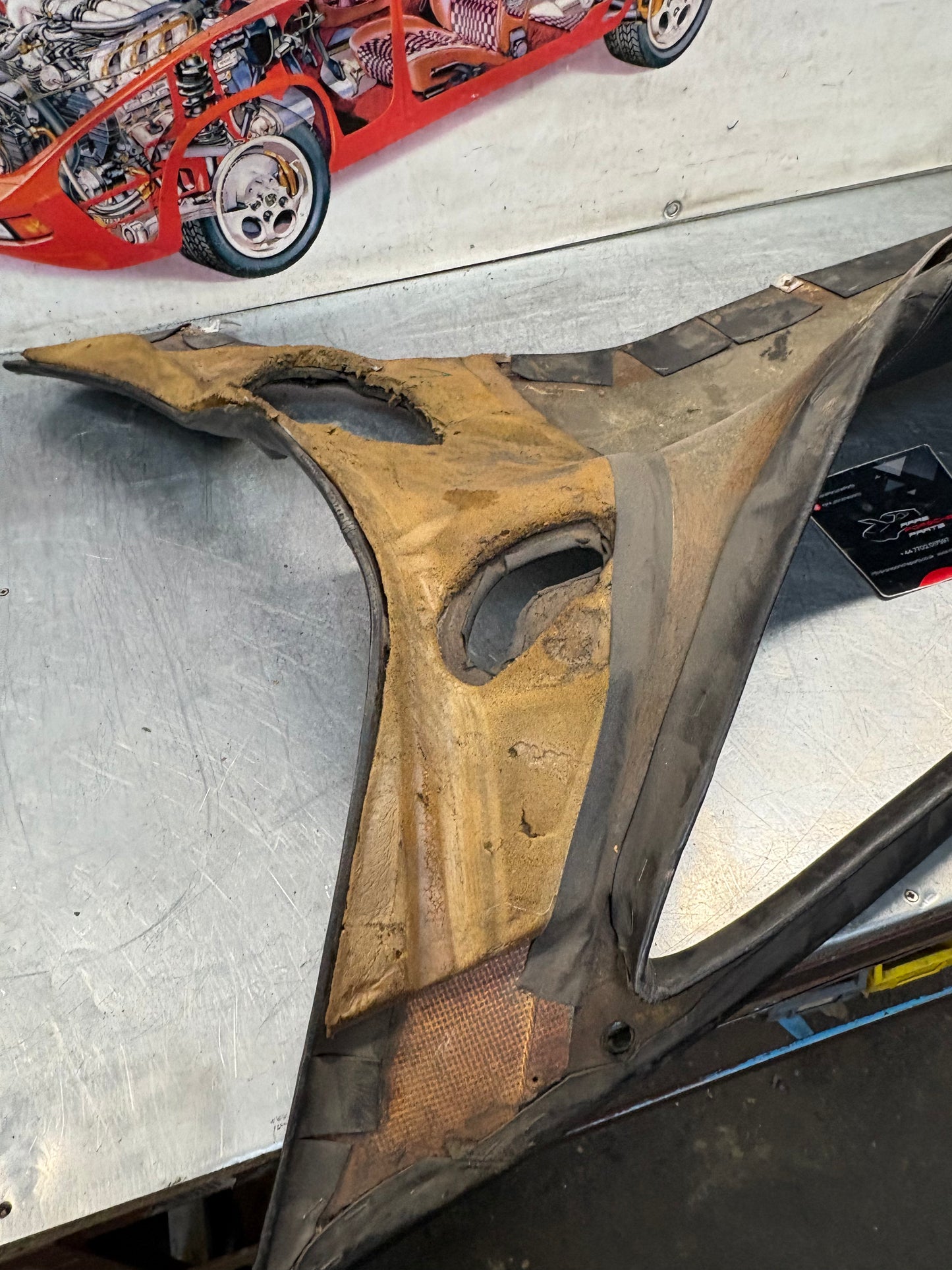 Porsche 928 right side lower side trim panel without loudspeaker, black used 92855502202