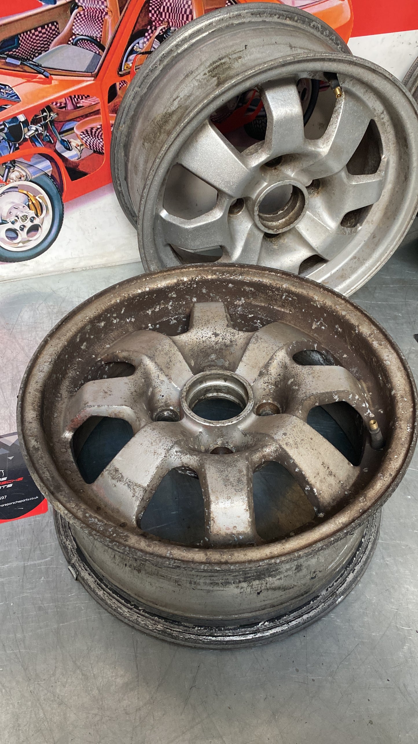 Porsche 924 Genuine set of wheels, 6x14” ET20 4x108 used 477601031B