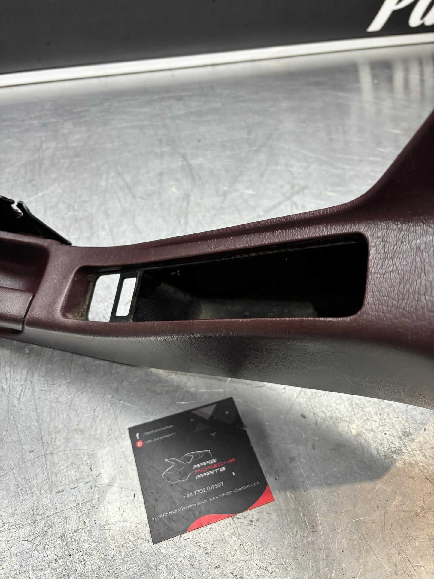 Porsche 928 Burgundy door armrest, left near side 92855590150 used