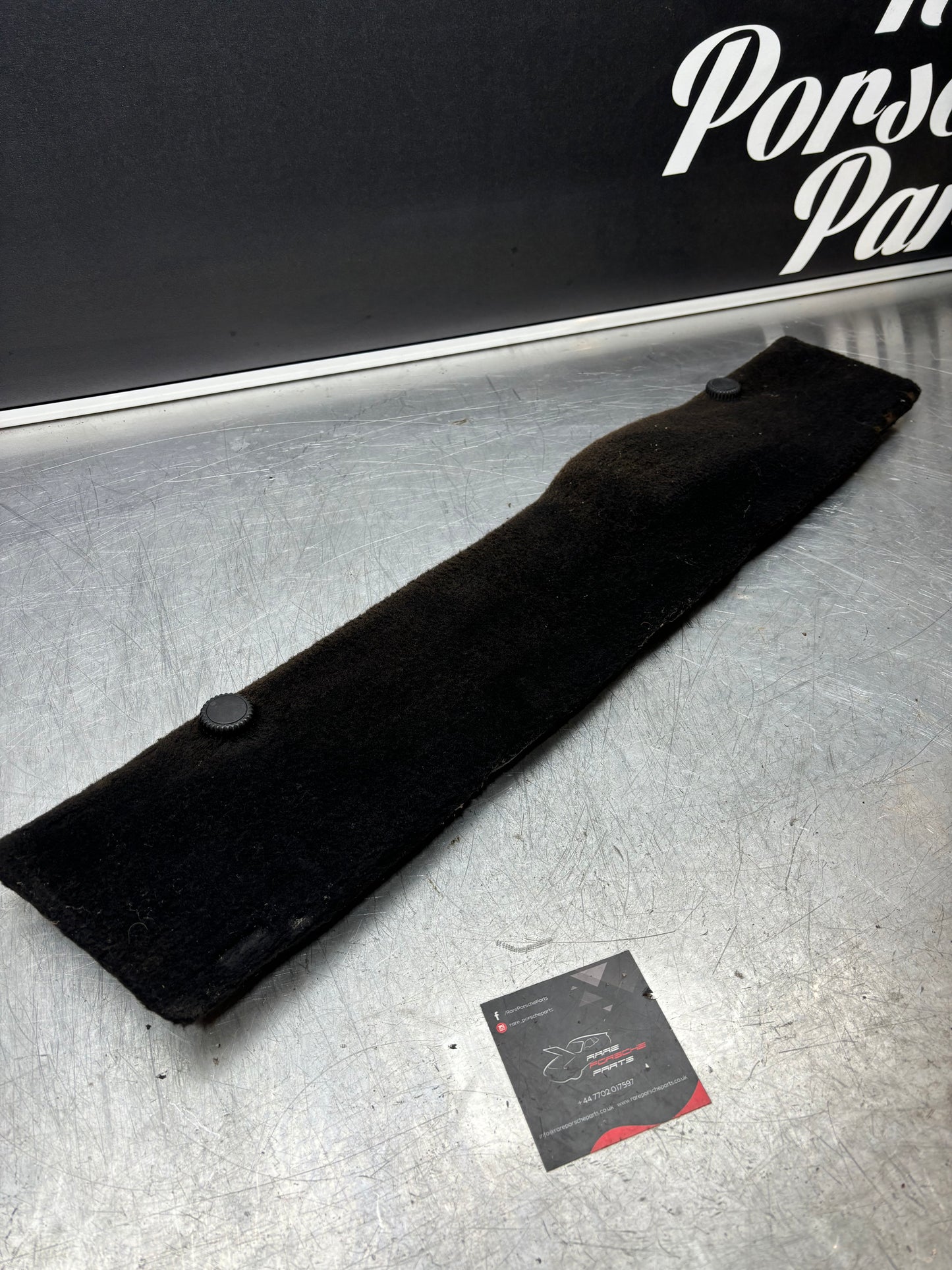 Porsche 928  black carpeted Tool kit panel cover, used 92855118105