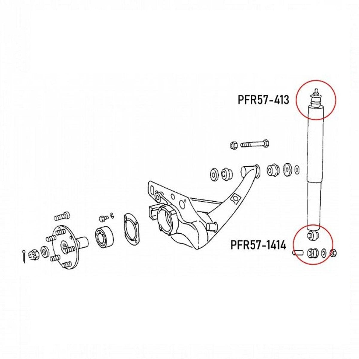 Porsche 356 911 912 Powerflex Rear Shock Upper Mounting Bush Kit, PFR57413H New
