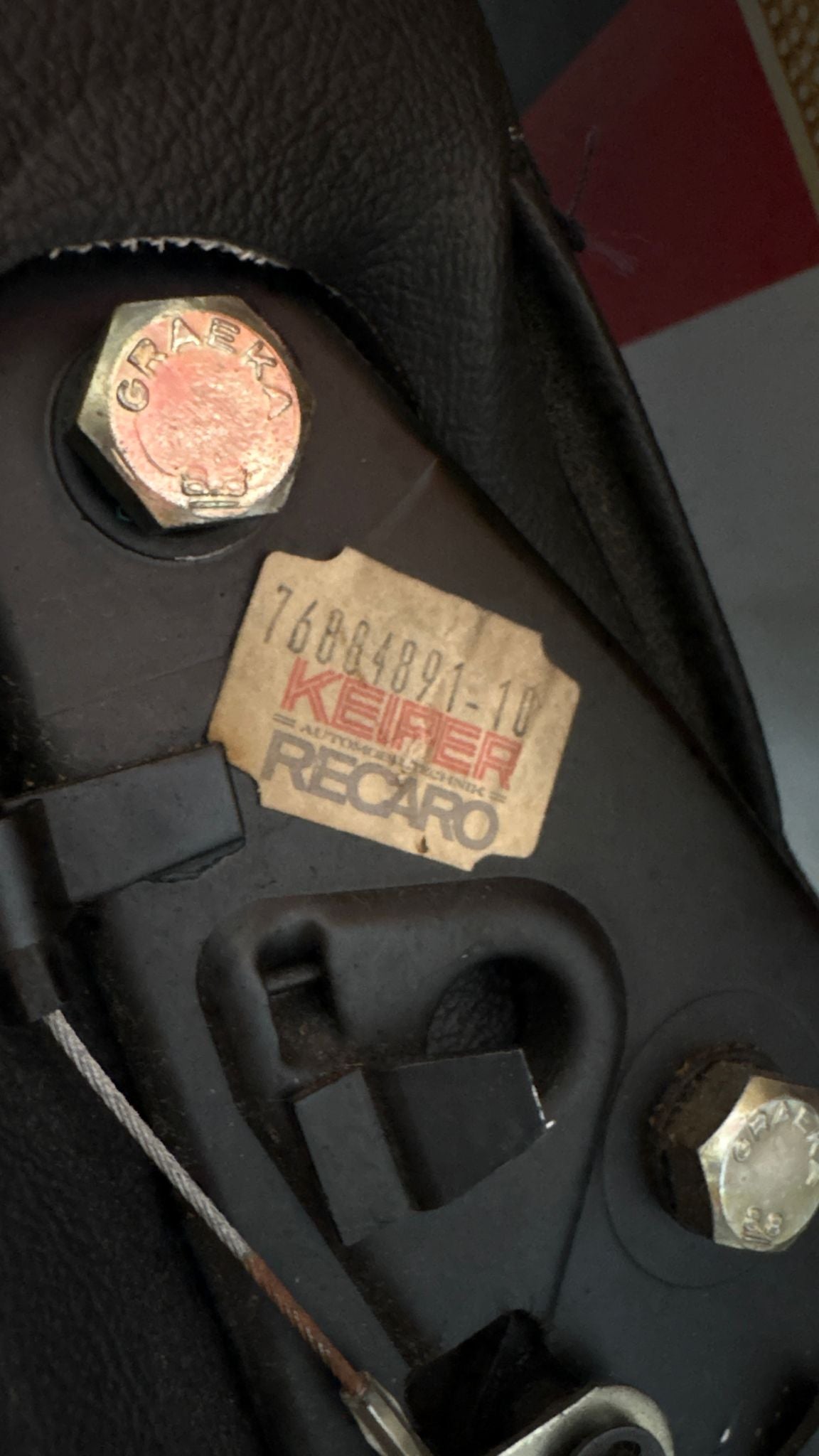 Porsche 944 black seat set, front seats with Porsche scripted fabric, used