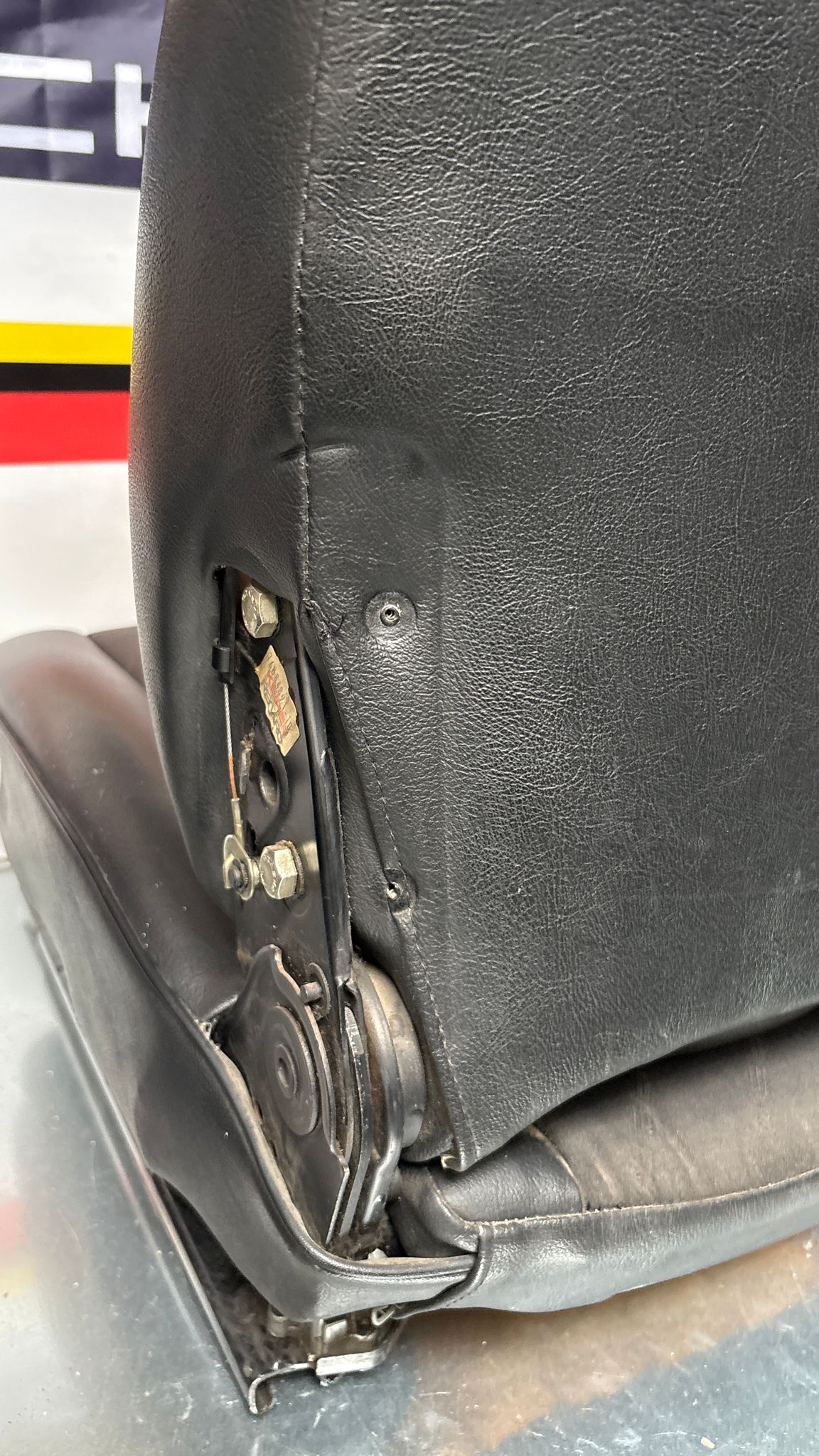 Porsche 944 black seat set, front seats with Porsche scripted fabric, used