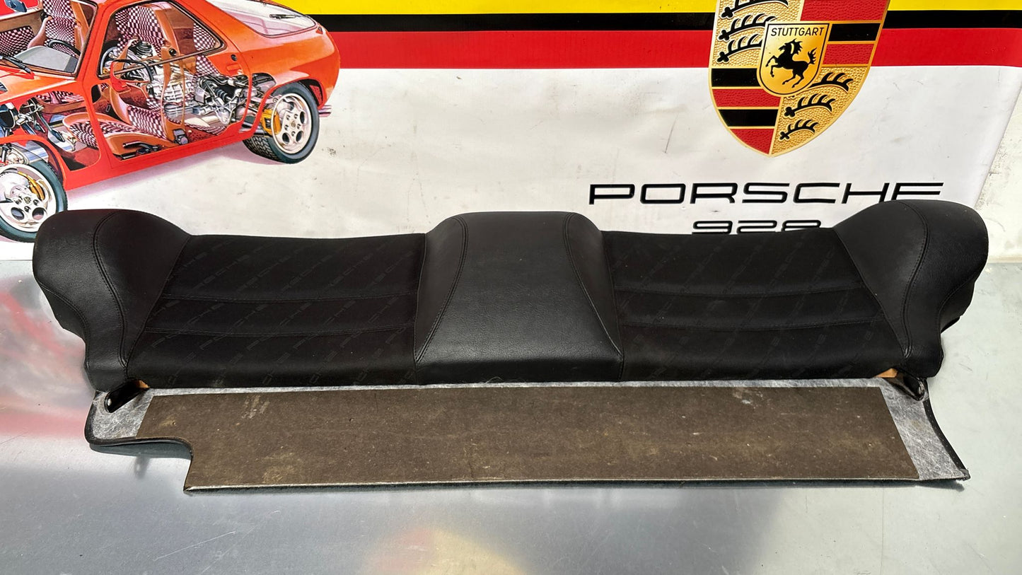 Porsche 944 black seat set, front seats with Porsche scripted fabric, used