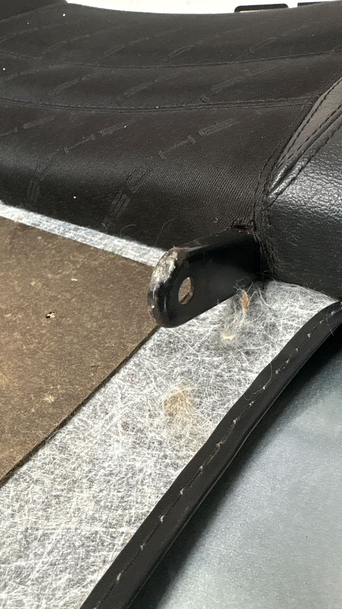 Porsche 944 black seat set, front seats with Porsche scripted fabric, used