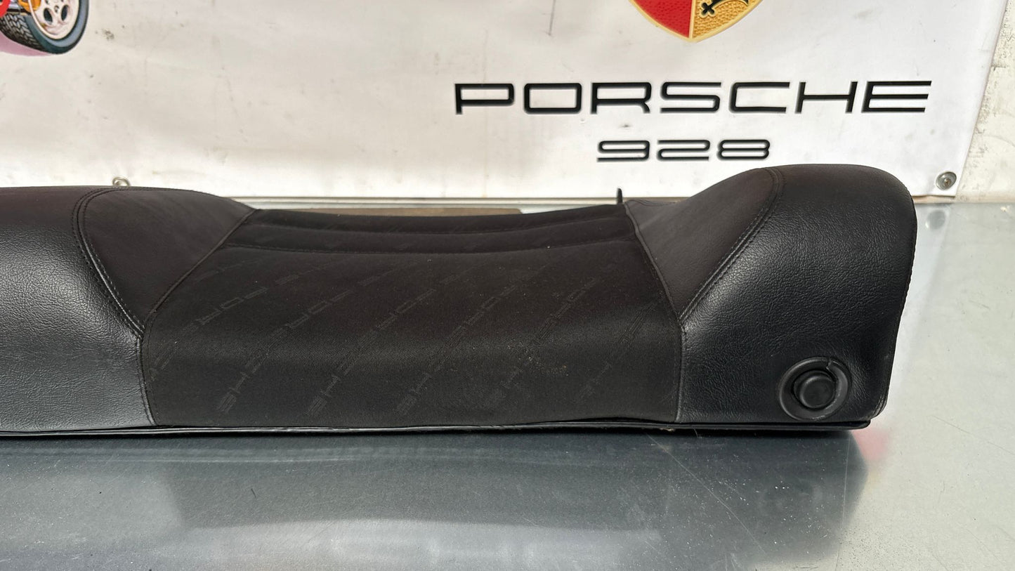Porsche 944 black seat set, front seats with Porsche scripted fabric, used