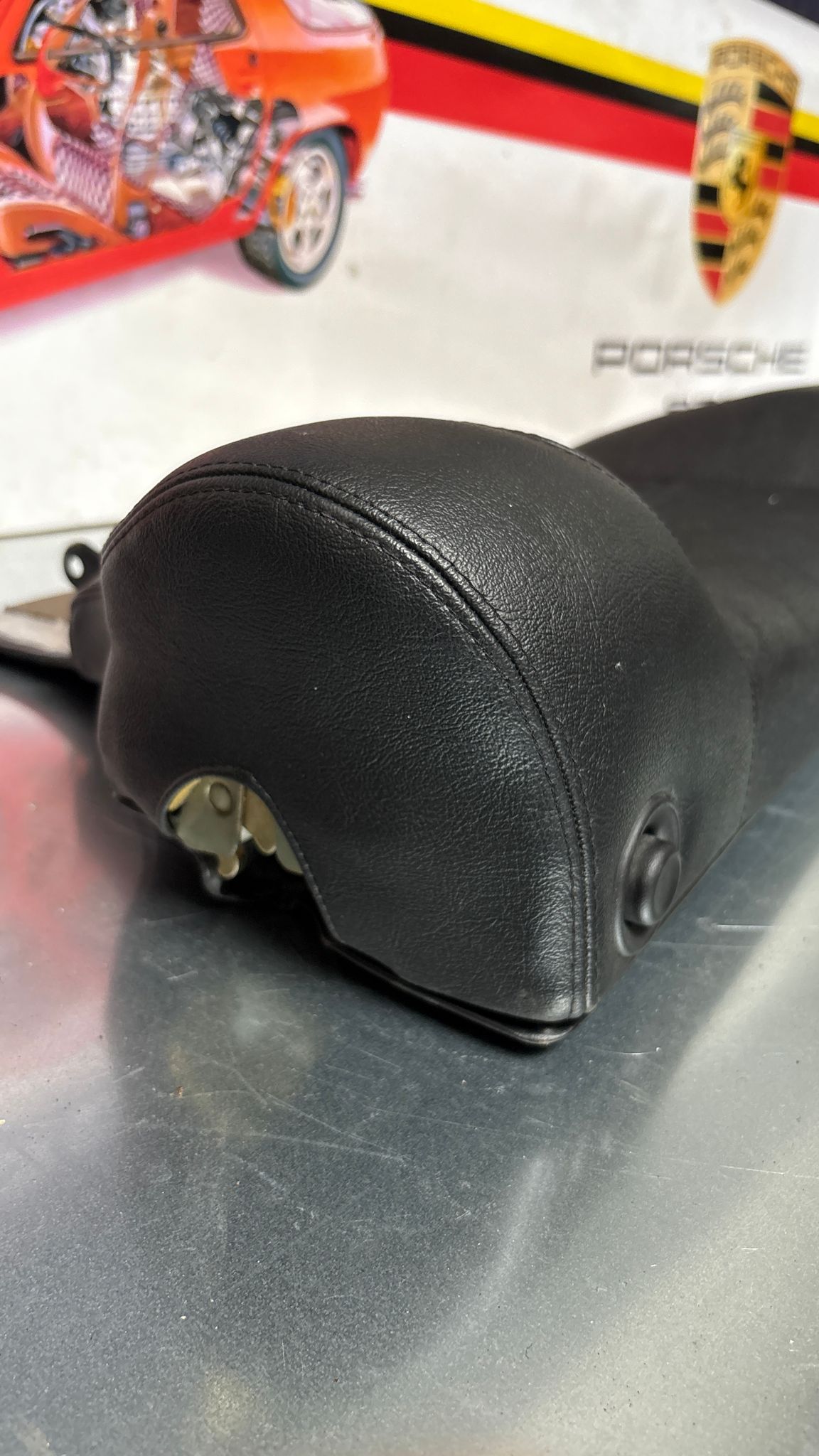 Porsche 944 black seat set, front seats with Porsche scripted fabric, used