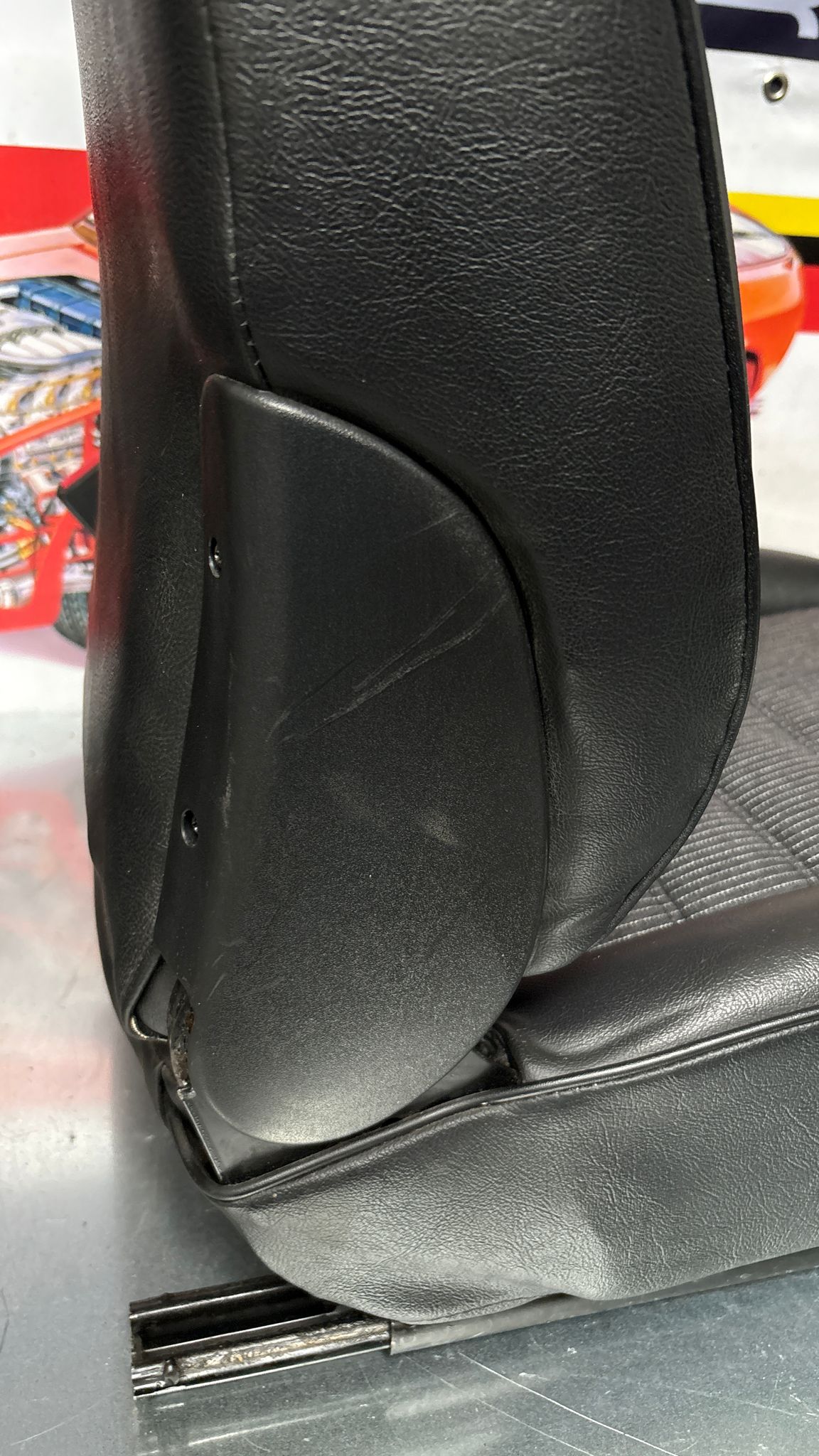 Porsche 944 black seat set, front seats with black /grey pinstripe fabric