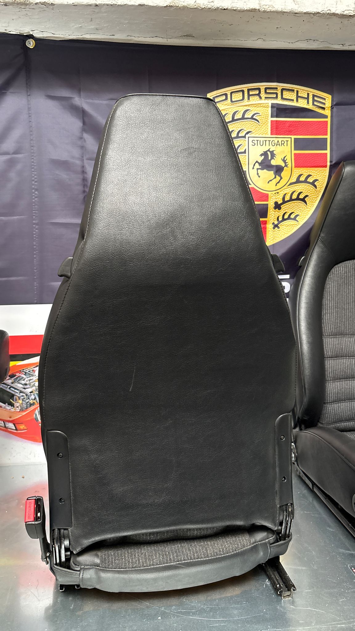 Porsche 944 black seat set, front seats with black /grey pinstripe fabric