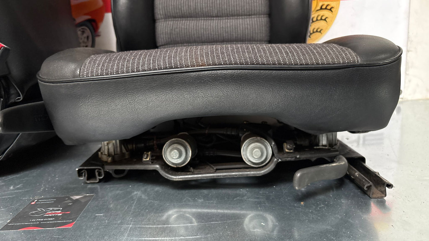 Porsche 944 black seat set, front seats with black /grey pinstripe fabric
