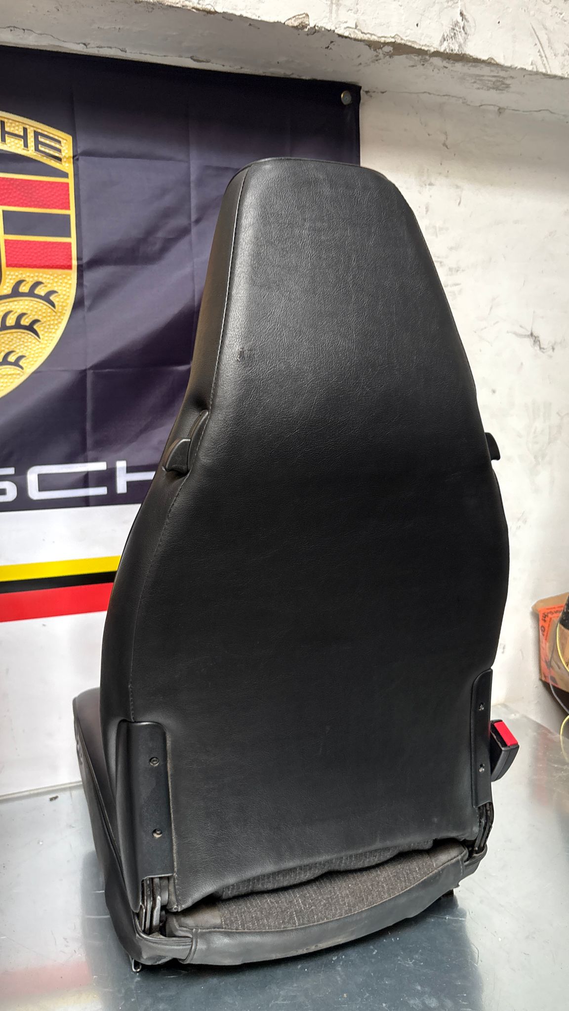 Porsche 944 black seat set, front seats with black /grey pinstripe fabric