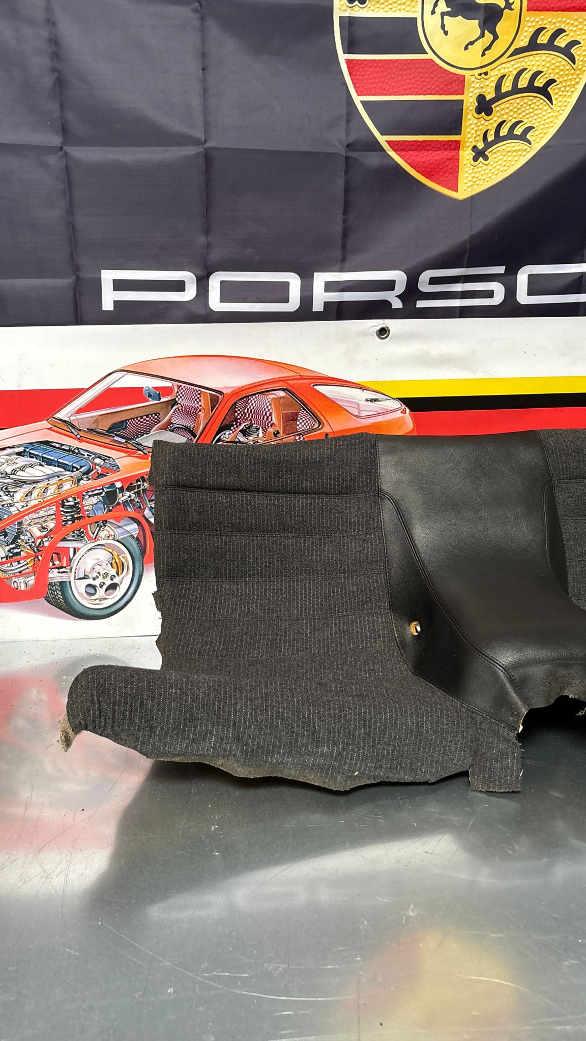 Porsche 944 black seat set, front seats with black /grey pinstripe fabric