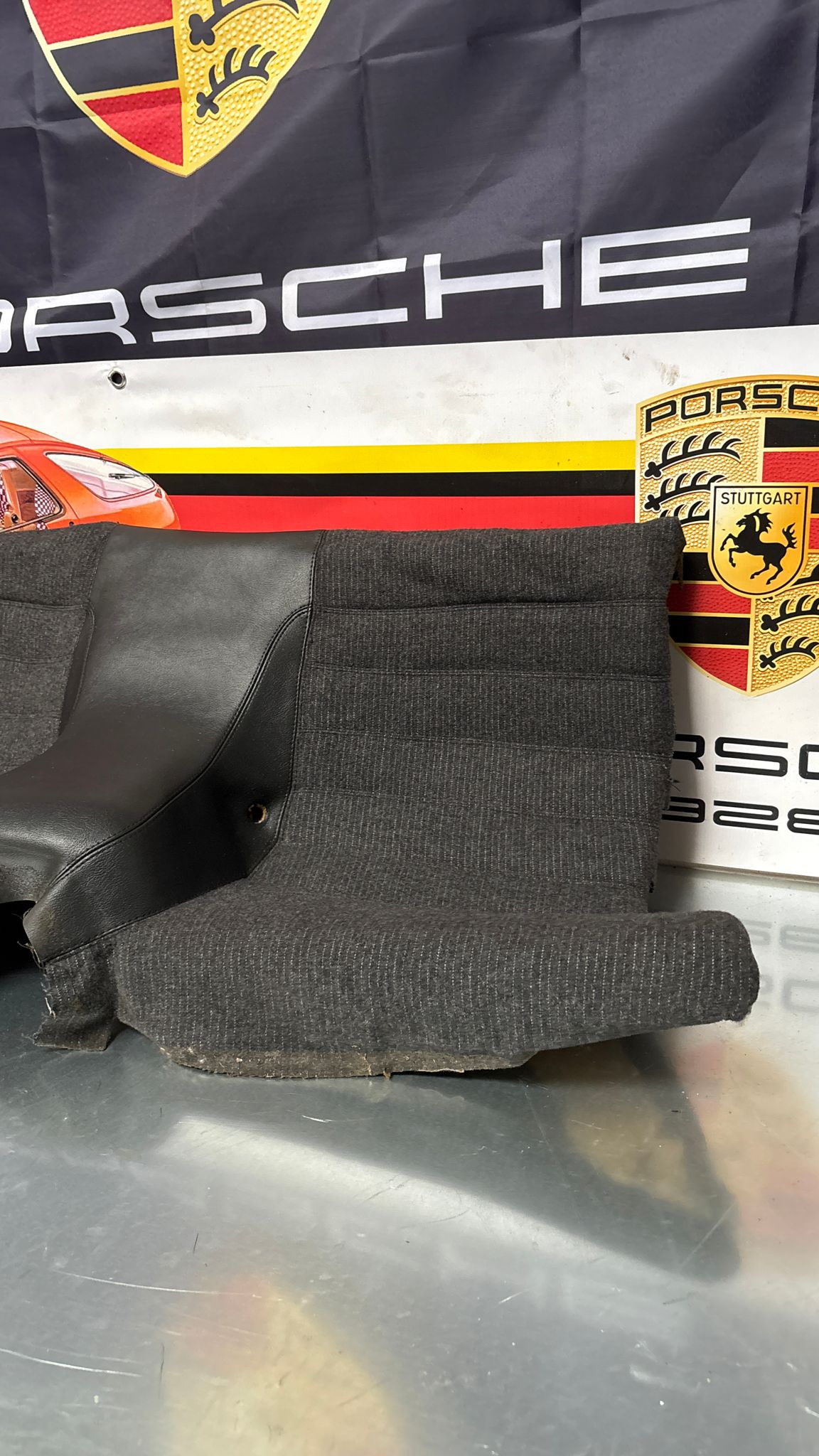 Porsche 944 black seat set, front seats with black /grey pinstripe fabric