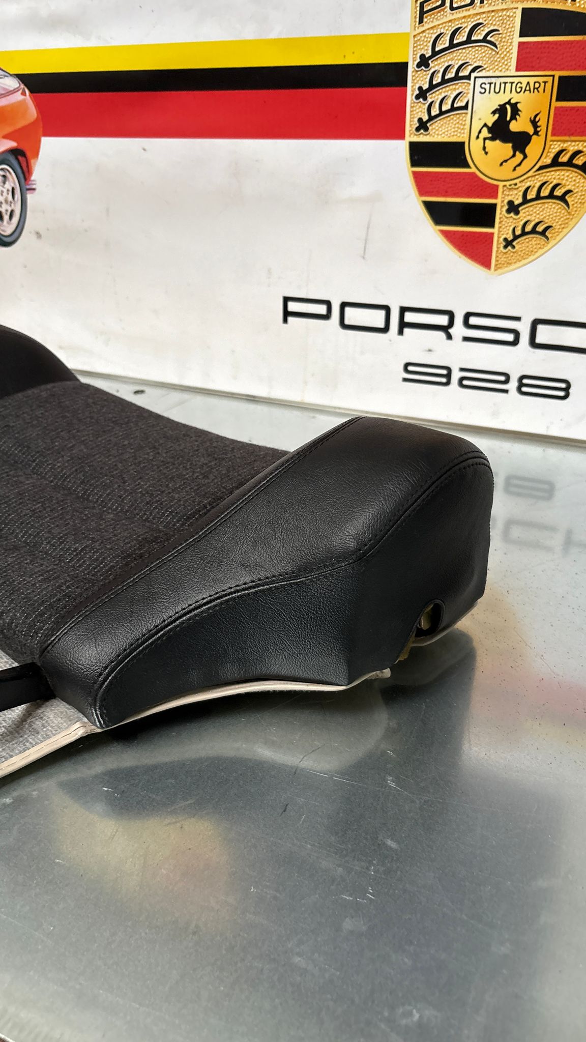 Porsche 944 black seat set, front seats with black /grey pinstripe fabric