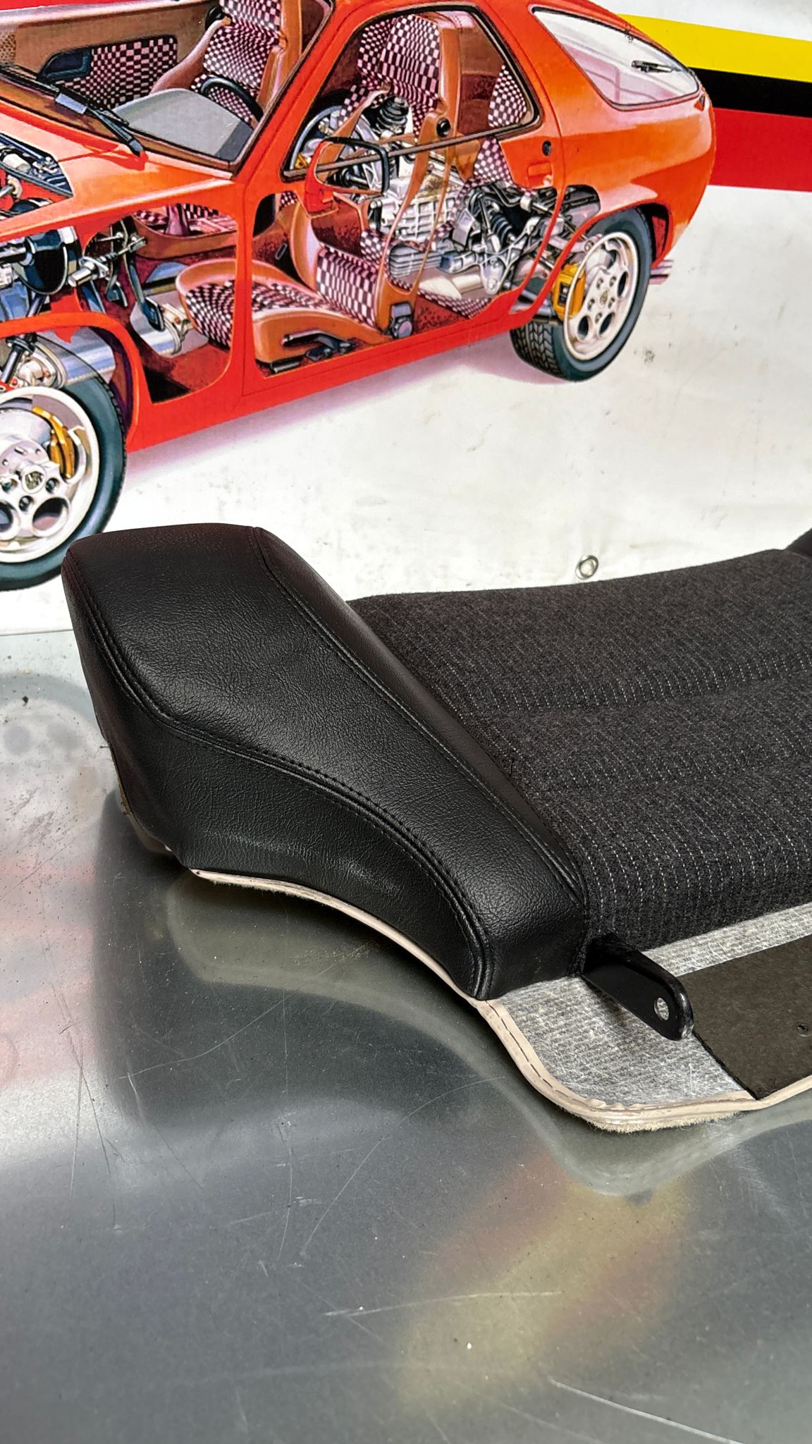 Porsche 944 black seat set, front seats with black /grey pinstripe fabric