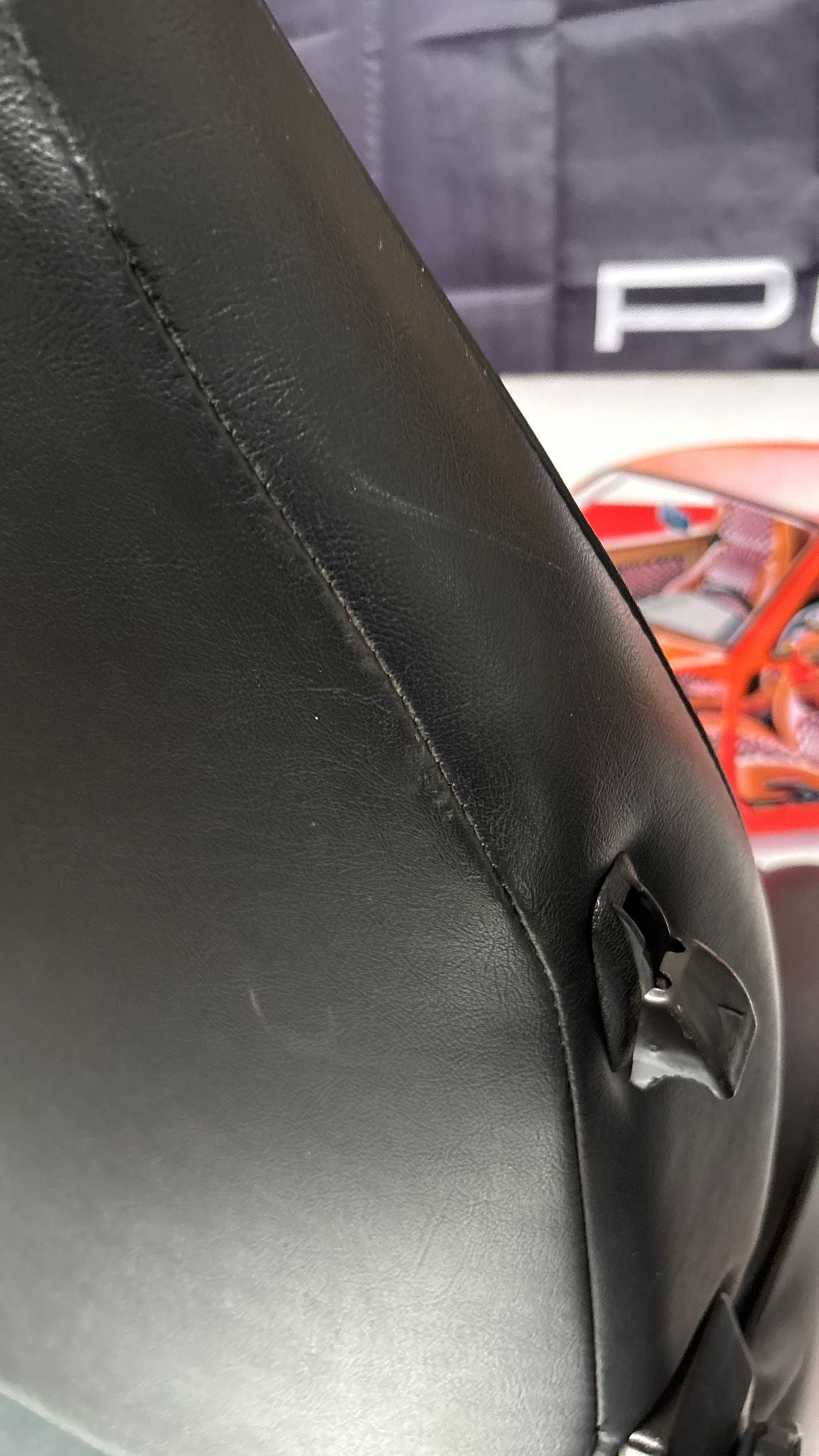 Porsche 924 944 early manual black seat set, front seats with black/white pinstripe fabric