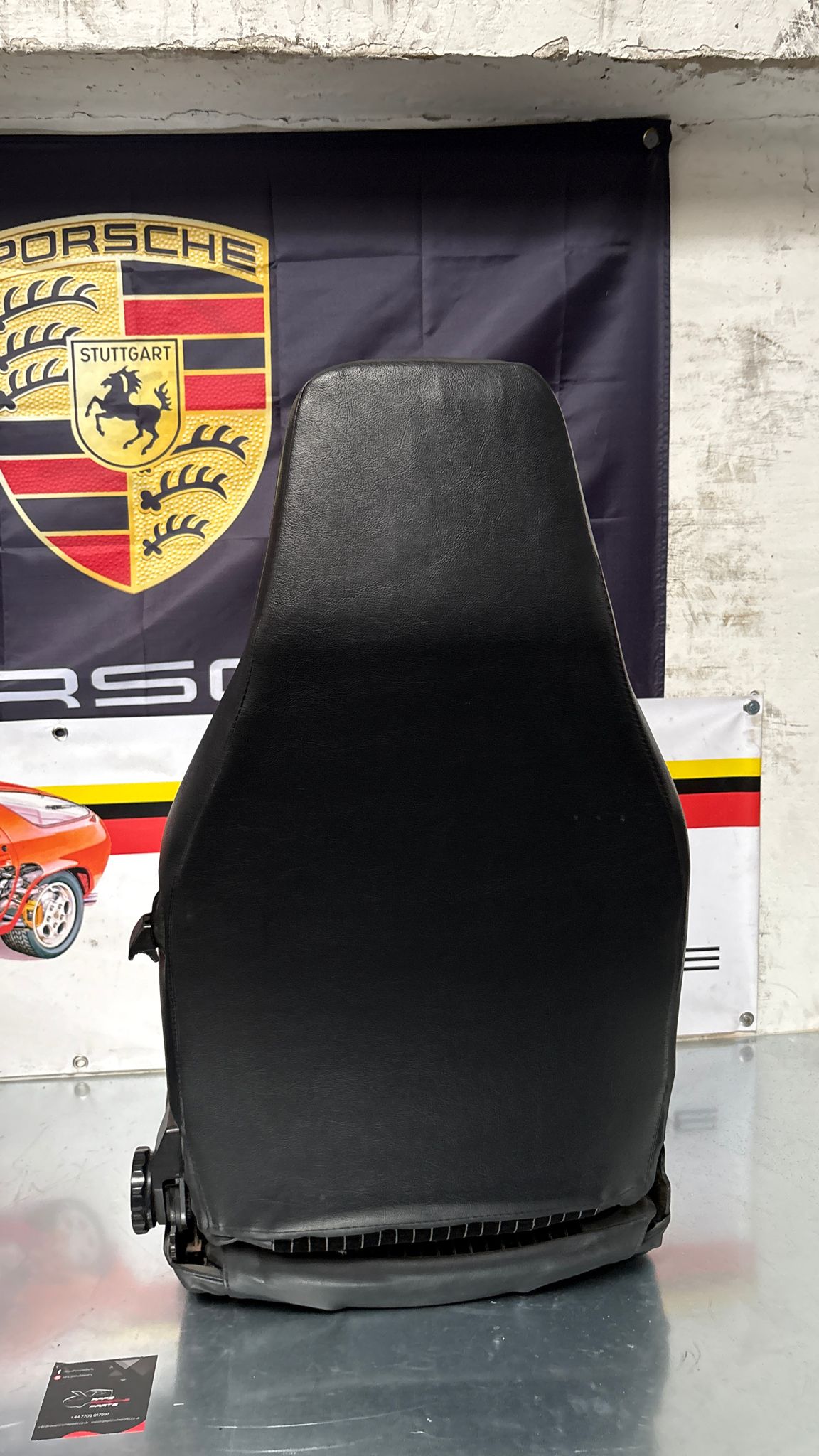 Porsche 924 944 early manual black seat set, front seats with black/white pinstripe fabric