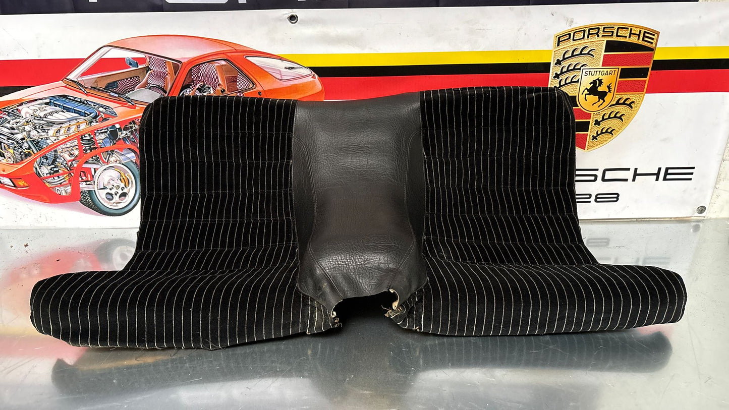 Porsche 924 944 early manual black seat set, front seats with black/white pinstripe fabric