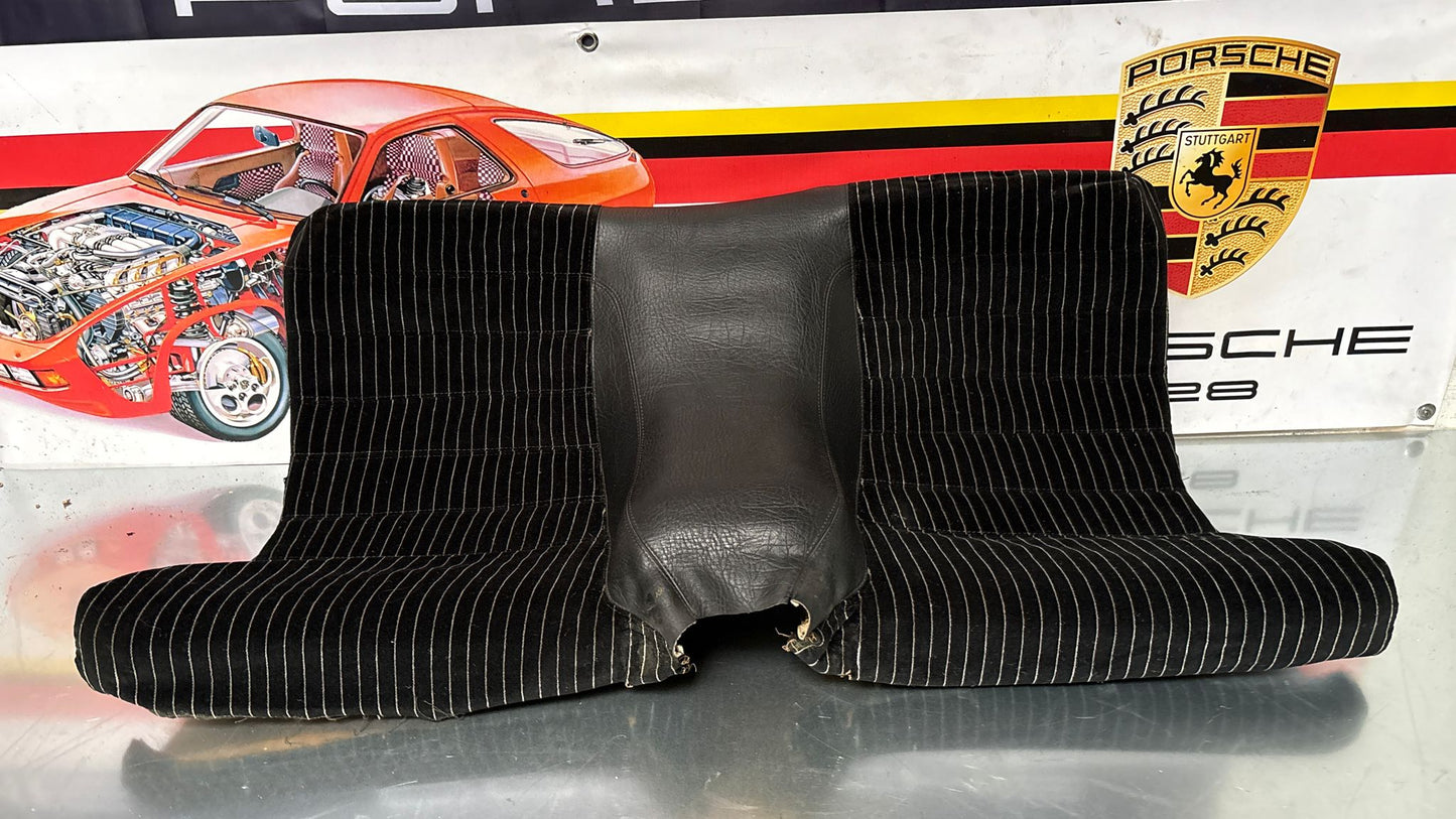 Porsche 924 944 early manual black seat set, front seats with black/white pinstripe fabric