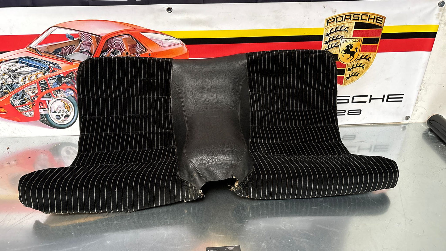Porsche 924 944 early manual black seat set, front seats with black/white pinstripe fabric