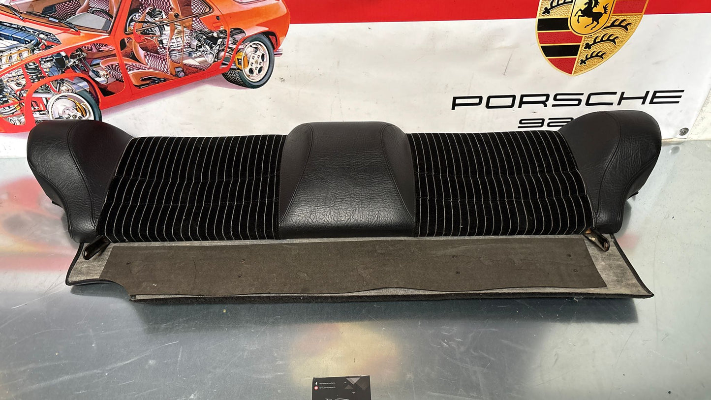 Porsche 924 944 early manual black seat set, front seats with black/white pinstripe fabric