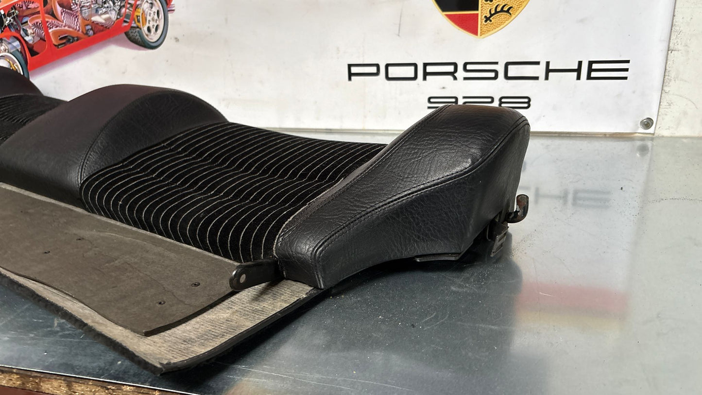 Porsche 924 944 early manual black seat set, front seats with black/white pinstripe fabric
